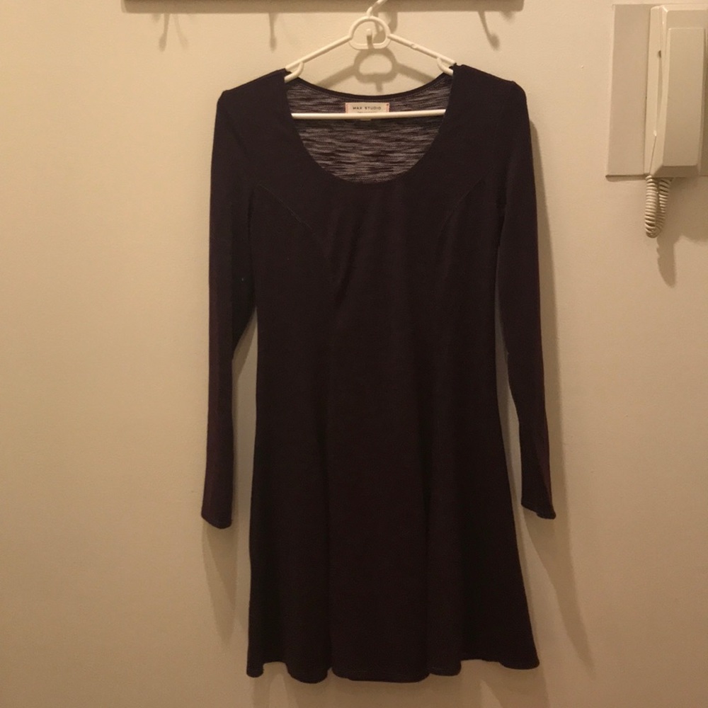 Max Studio dark purple sweater dress XS